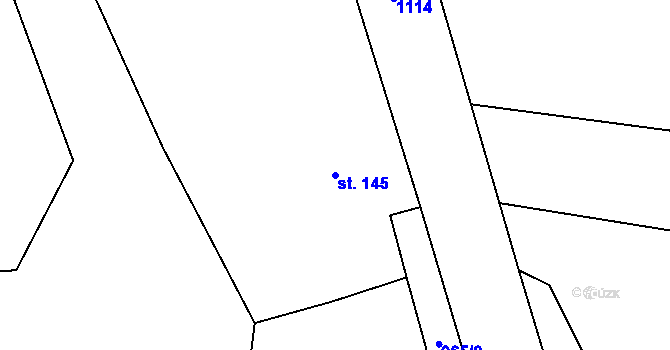 Parcela st. 145 v KÚ Levín u Litoměřic, Katastrální mapa