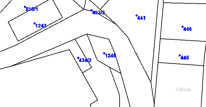 Parcela st. 161 v KÚ Levín u Litoměřic, Katastrální mapa