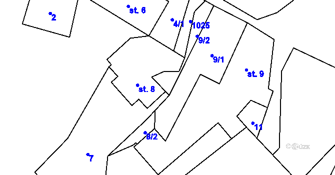 Parcela st. 5 v KÚ Levín u Litoměřic, Katastrální mapa