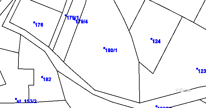 Parcela st. 179/13 v KÚ Levín u Litoměřic, Katastrální mapa