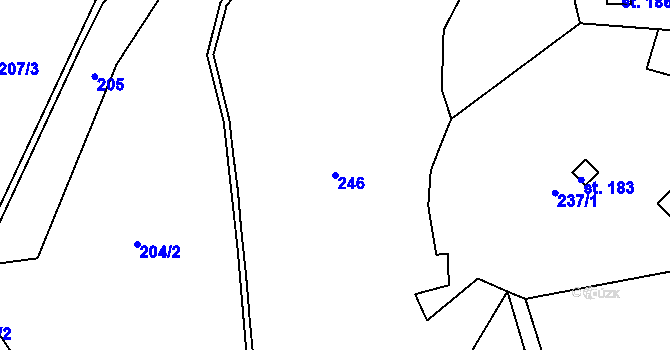 Parcela st. 246 v KÚ Levín u Litoměřic, Katastrální mapa