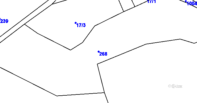 Parcela st. 268 v KÚ Levín u Litoměřic, Katastrální mapa