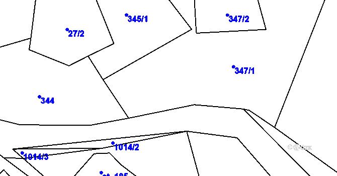 Parcela st. 345/2 v KÚ Levín u Litoměřic, Katastrální mapa