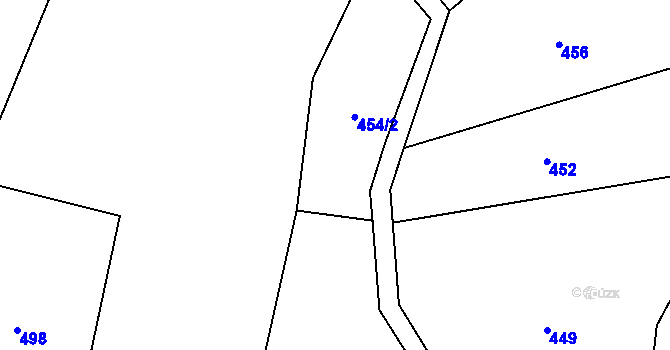 Parcela st. 454/1 v KÚ Levín u Litoměřic, Katastrální mapa