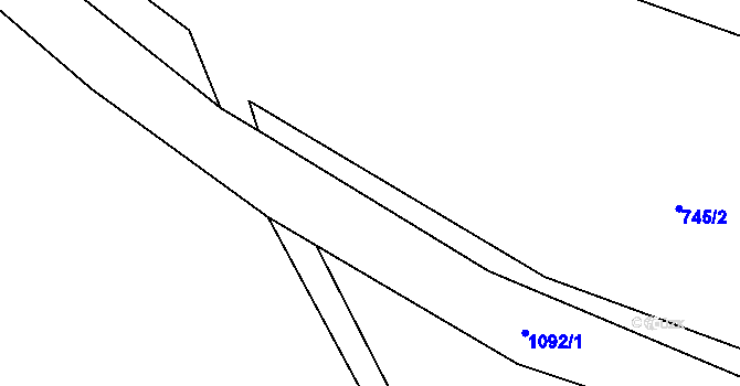 Parcela st. 744/2 v KÚ Levín u Litoměřic, Katastrální mapa