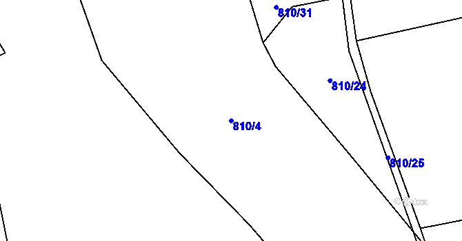 Parcela st. 810/4 v KÚ Levín u Litoměřic, Katastrální mapa