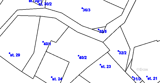 Parcela st. 40/3 v KÚ Levín u Litoměřic, Katastrální mapa