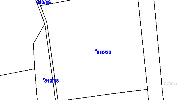 Parcela st. 810/20 v KÚ Levín u Litoměřic, Katastrální mapa