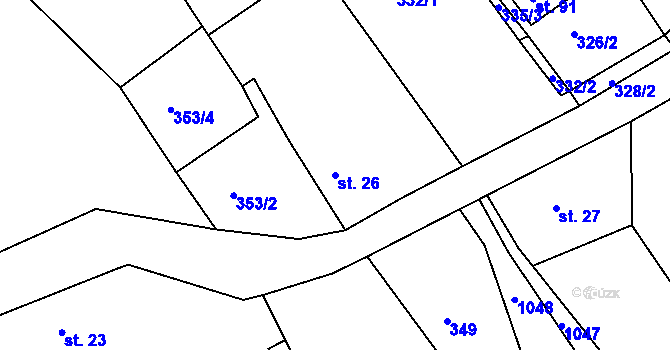 Parcela st. 26 v KÚ Muckov, Katastrální mapa