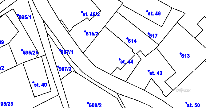 Parcela st. 44 v KÚ Muckov, Katastrální mapa