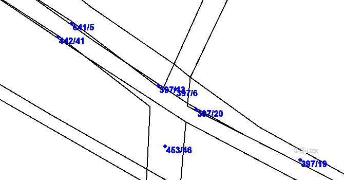 Parcela st. 397/5 v KÚ Lezník, Katastrální mapa