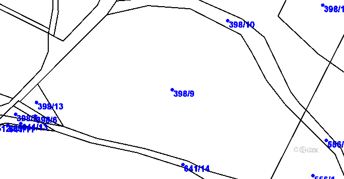 Parcela st. 398/9 v KÚ Lezník, Katastrální mapa