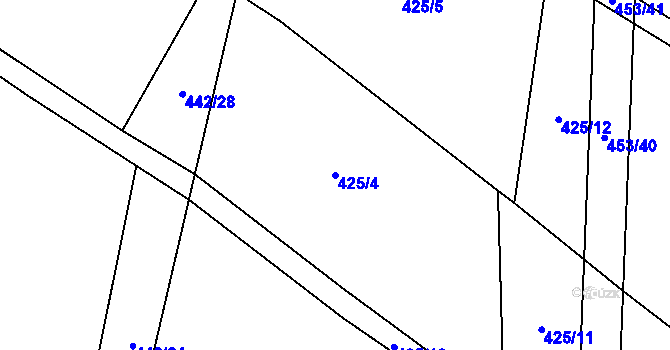 Parcela st. 425/4 v KÚ Lezník, Katastrální mapa
