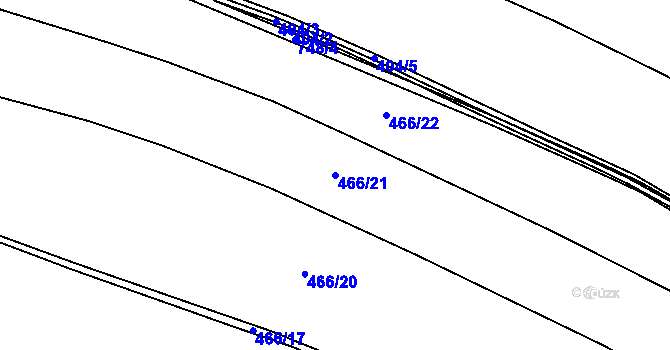 Parcela st. 466/21 v KÚ Lezník, Katastrální mapa