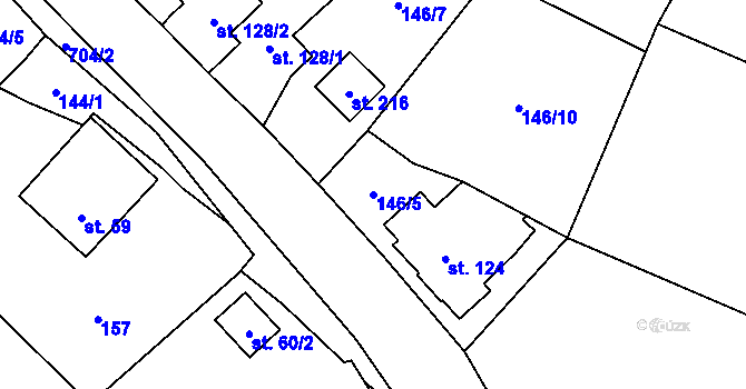 Parcela st. 146/5 v KÚ Lezník, Katastrální mapa