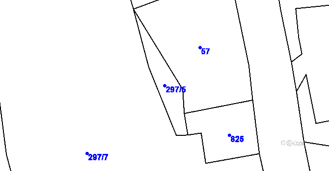 Parcela st. 297/5 v KÚ Lezník, Katastrální mapa