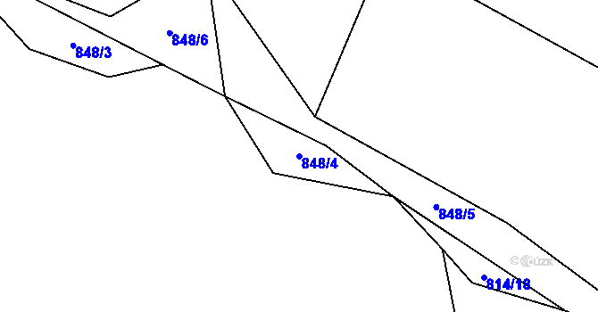 Parcela st. 848/4 v KÚ Přibenice, Katastrální mapa