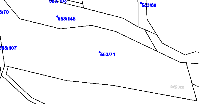 Parcela st. 553/71 v KÚ Přibenice, Katastrální mapa