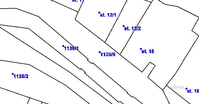 Parcela st. 1125/9 v KÚ Lhánice, Katastrální mapa