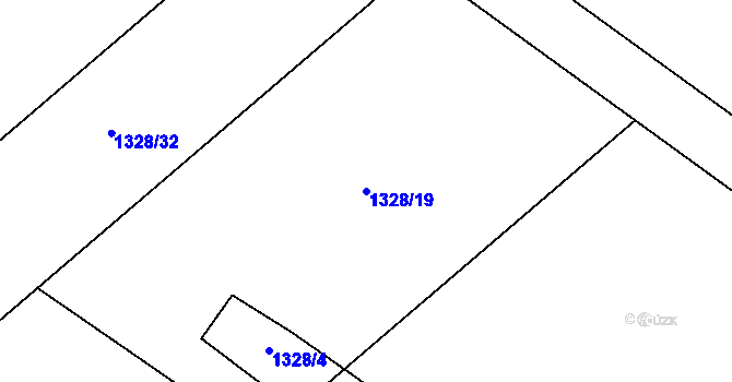 Parcela st. 1328/19 v KÚ Lhánice, Katastrální mapa