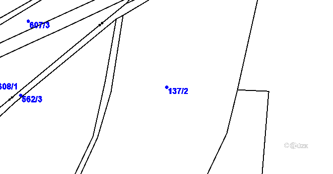 Parcela st. 137/2 v KÚ Hrbov u Lhenic, Katastrální mapa