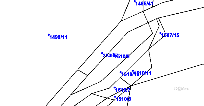 Parcela st. 2236/7 v KÚ Hrbov u Lhenic, Katastrální mapa