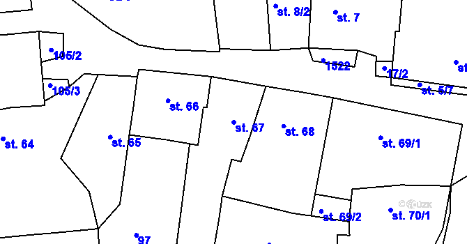 Parcela st. 67 v KÚ Lhenice, Katastrální mapa