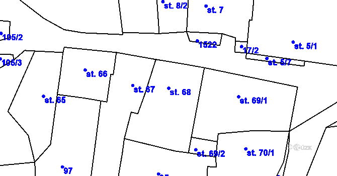 Parcela st. 68 v KÚ Lhenice, Katastrální mapa