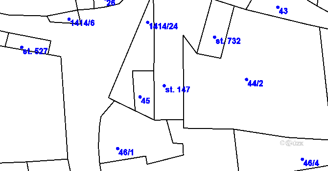 Parcela st. 147 v KÚ Lhenice, Katastrální mapa