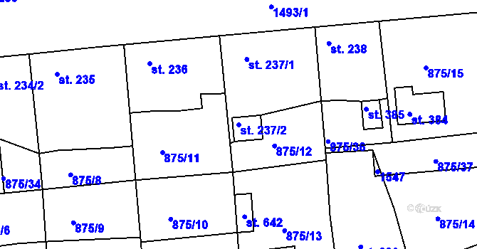 Parcela st. 237/2 v KÚ Lhenice, Katastrální mapa