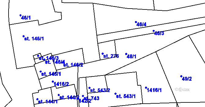 Parcela st. 276 v KÚ Lhenice, Katastrální mapa