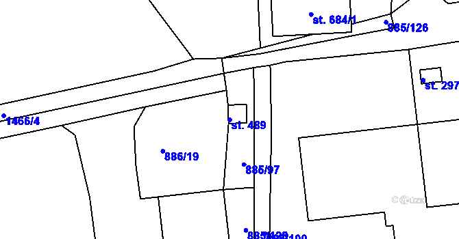 Parcela st. 489 v KÚ Lhenice, Katastrální mapa