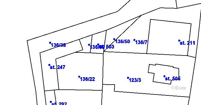 Parcela st. 504 v KÚ Lhenice, Katastrální mapa
