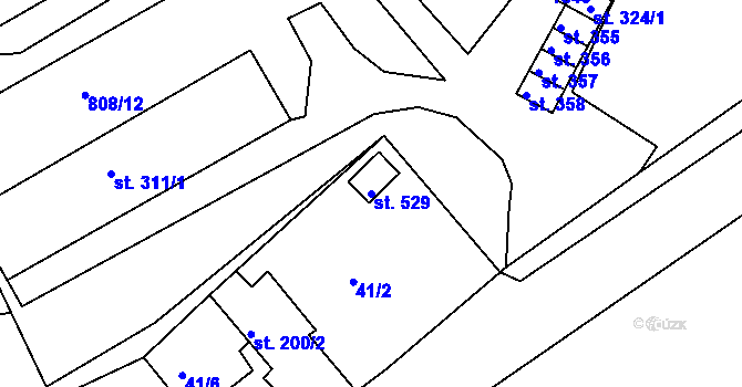 Parcela st. 529 v KÚ Lhenice, Katastrální mapa