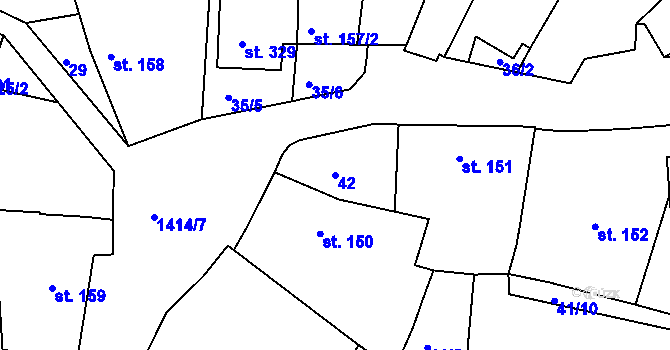 Parcela st. 42 v KÚ Lhenice, Katastrální mapa