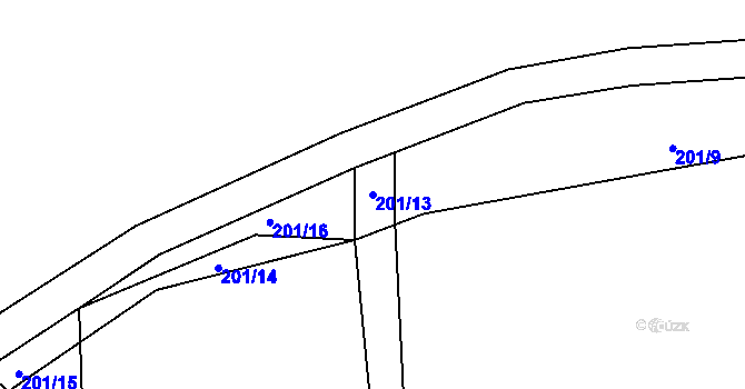 Parcela st. 201/13 v KÚ Lhenice, Katastrální mapa