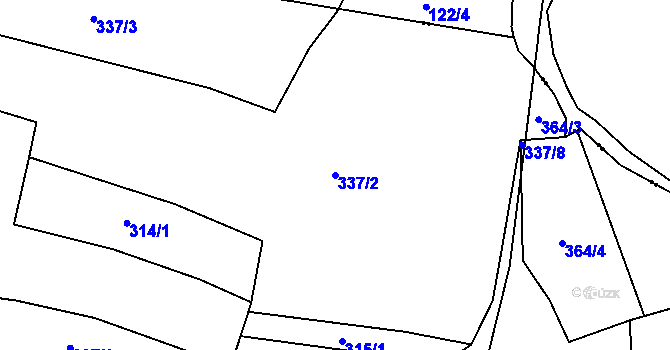 Parcela st. 337/2 v KÚ Lhenice, Katastrální mapa