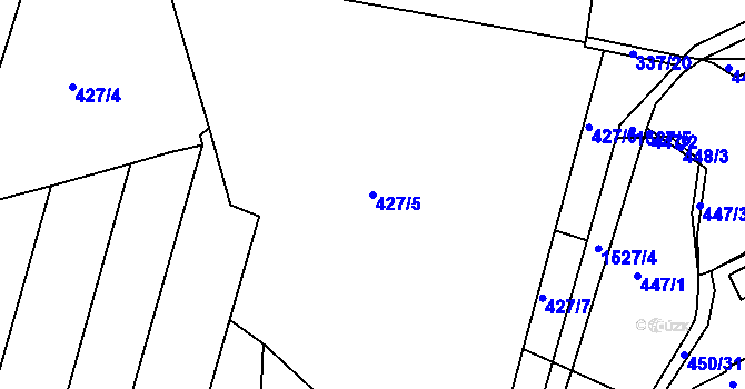 Parcela st. 427/5 v KÚ Lhenice, Katastrální mapa
