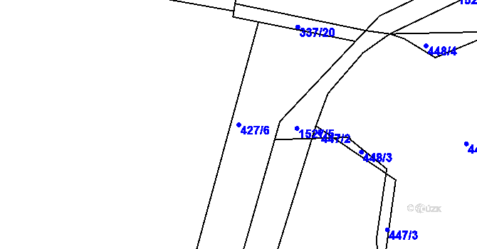 Parcela st. 427/6 v KÚ Lhenice, Katastrální mapa