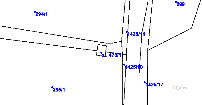 Parcela st. 473/1 v KÚ Lhenice, Katastrální mapa