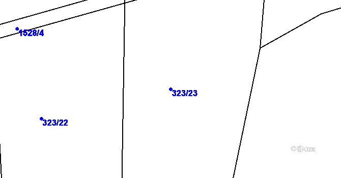 Parcela st. 323/23 v KÚ Lhenice, Katastrální mapa