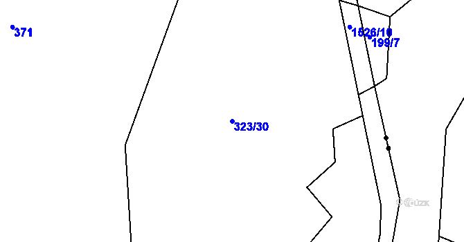 Parcela st. 323/30 v KÚ Lhenice, Katastrální mapa