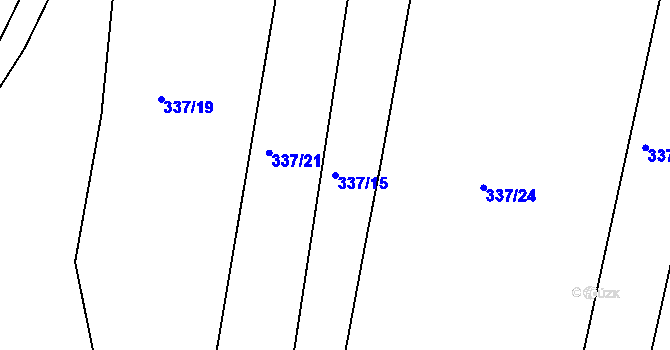 Parcela st. 337/15 v KÚ Lhenice, Katastrální mapa