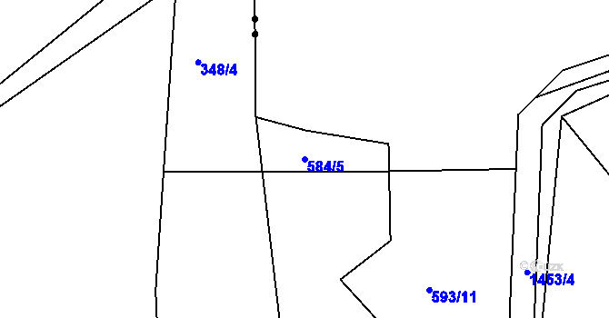 Parcela st. 584/5 v KÚ Lhenice, Katastrální mapa