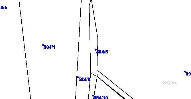 Parcela st. 584/6 v KÚ Lhenice, Katastrální mapa