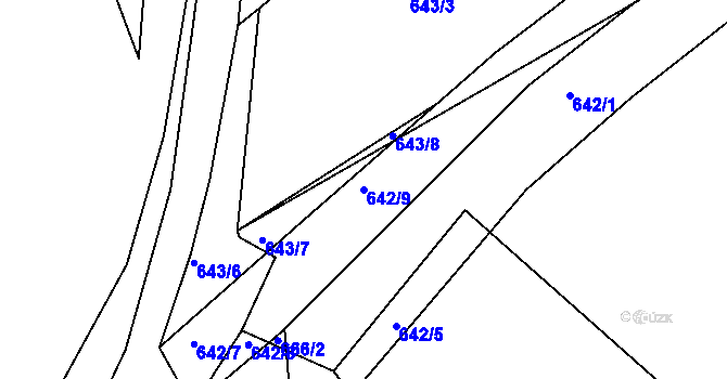 Parcela st. 642/9 v KÚ Lhenice, Katastrální mapa