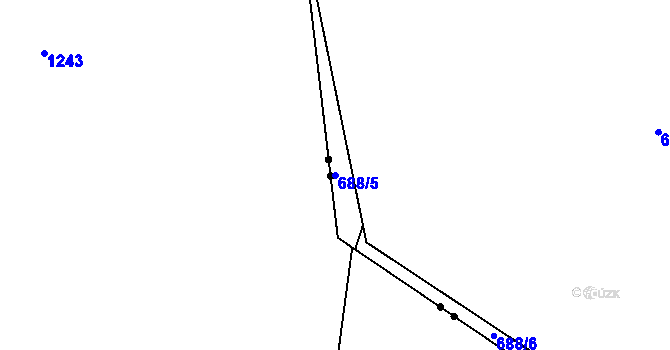 Parcela st. 688/5 v KÚ Lhenice, Katastrální mapa