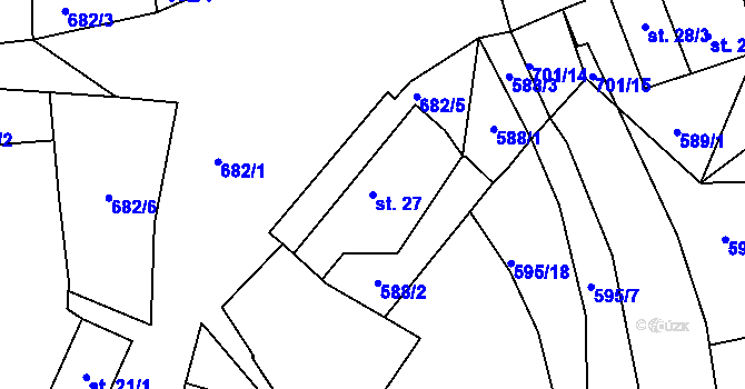 Parcela st. 27 v KÚ Třešňový Újezdec, Katastrální mapa