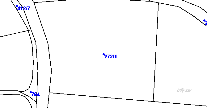 Parcela st. 272/1 v KÚ Třešňový Újezdec, Katastrální mapa