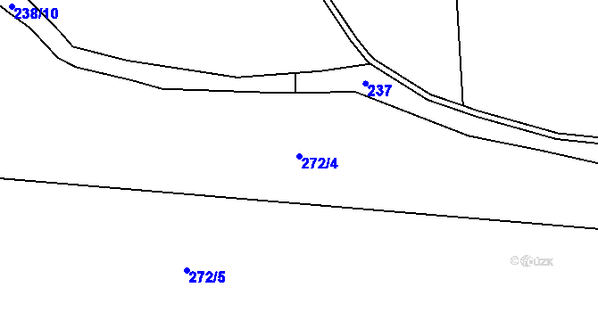 Parcela st. 272/4 v KÚ Třešňový Újezdec, Katastrální mapa